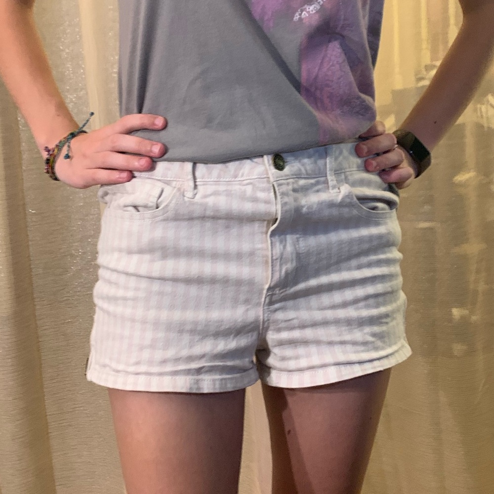 Forever 21 shorts side zipper striped
